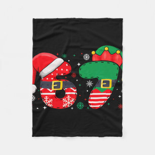 Funny 67 Six Seven Meme 6-7 Christmas Xmas Pajamas Fleece Blanket