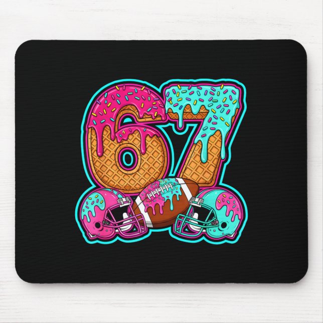 Funny 67 Six Seven Meme American Football Number # Mouse Pad (Front)