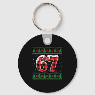 Funny 67 Six Seven Meme Brainrot Cringe Christmas Key Ring