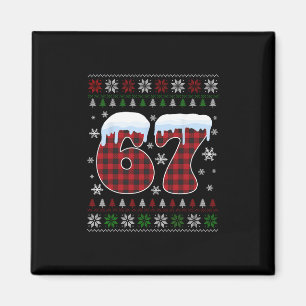 Funny 67 Six Seven Meme Brainrot Cringe Christmas Magnet