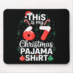 Funny 67 Six Seven Meme Brainrot Cringe Christmas  Mouse Pad