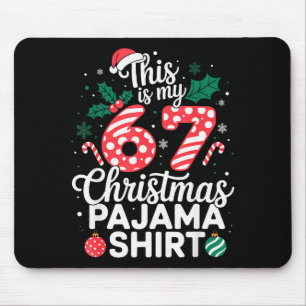 Funny 67 Six Seven Meme Brainrot Cringe Christmas Mouse Pad