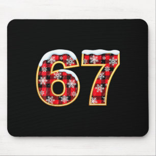 Funny 67 Six Seven Meme Brainrot Cringe Christmas Mouse Pad
