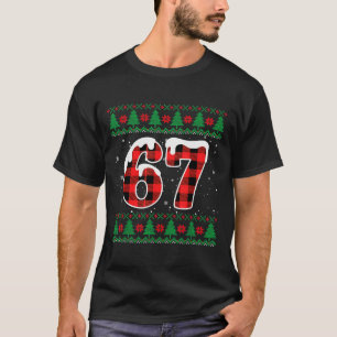 Funny 67 Six Seven Meme Brainrot Cringe Christmas T-Shirt