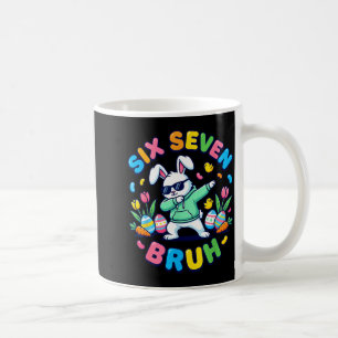 Funny 67 six seven meme bruh rabbit dabbing easter coffee mug
