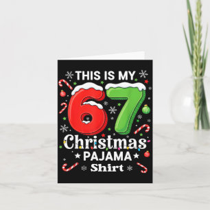 Funny 67 Six Seven Meme Christmas Pajama Shirt Kid Card