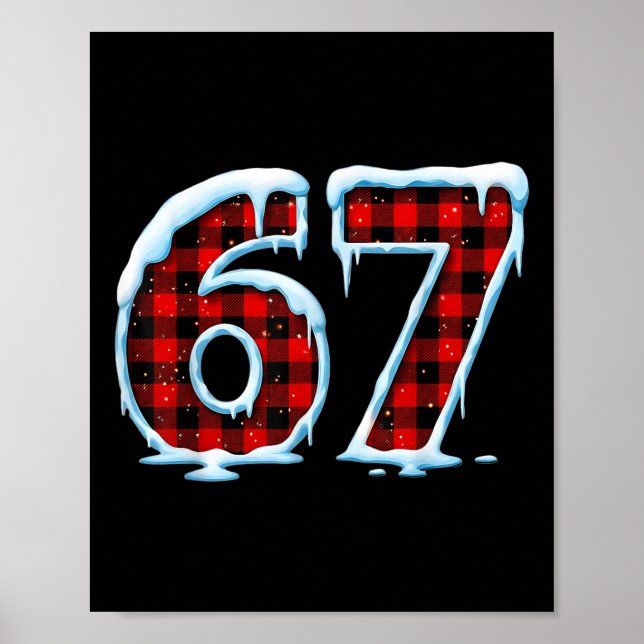 Funny 67 Six Seven Meme Christmas Pajamas  Poster (Front)