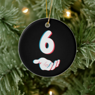 Funny 67 Six Seven Meme Couple Matching  Ceramic Ornament