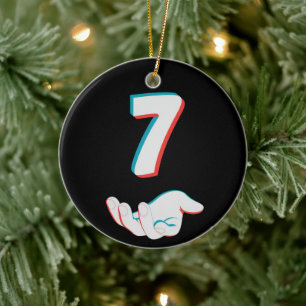 Funny 67 Six Seven Meme Couple Matching  Ceramic Ornament