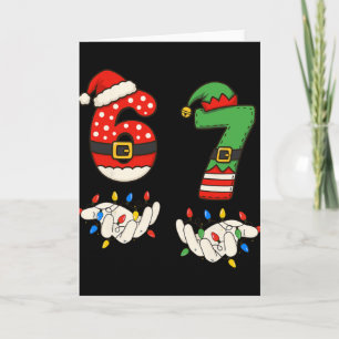 Funny 67 Six Seven Meme Couple Matching Christmas Card
