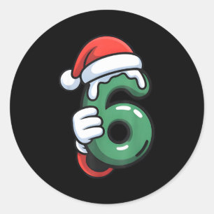 Funny 67 Six Seven Meme Couple Matching Christmas Classic Round Sticker