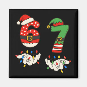 Funny 67 Six Seven Meme Couple Matching Christmas Magnet