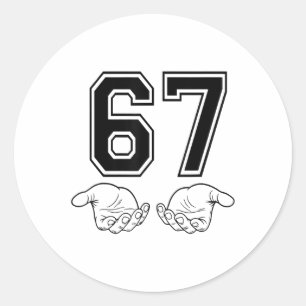 Funny 67 Six Seven Meme Couple Matching Halloween Classic Round Sticker