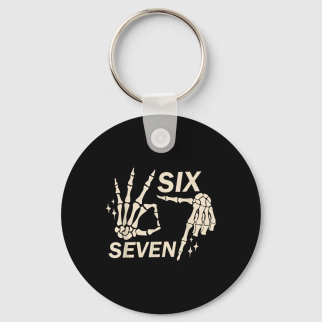 Funny 67 Six Seven Meme Couple Matching Halloween  Key Ring (Front)