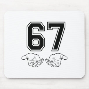 Funny 67 Six Seven Meme Couple Matching Halloween Mouse Pad