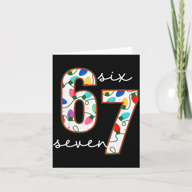 Funny 67 Six Seven Meme Cringe Christmas  Card (Front)