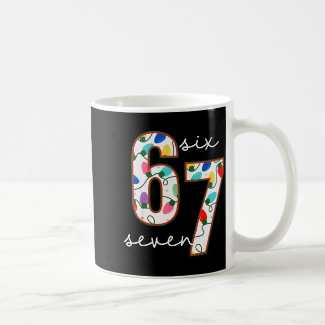 Funny 67 Six Seven Meme Cringe Christmas  Coffee Mug (Right)