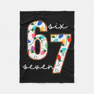 Funny 67 Six Seven Meme Cringe Christmas  Fleece Blanket