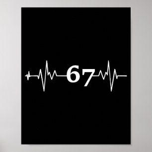 Funny 67 Six Seven Meme Graphic Tee Cool Kids Boys Poster