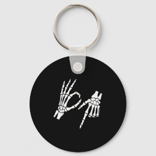 Funny 67 Six Seven Meme Halloween Skeleton Hands  Key Ring