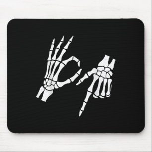 Funny 67 Six Seven Meme Halloween Skeleton Hands Mouse Pad