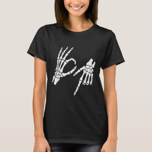 Funny 67 Six Seven Meme Halloween Skeleton Hands T-Shirt