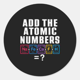 Funny 67 Six Seven Meme Matching Elements Periodic Classic Round Sticker