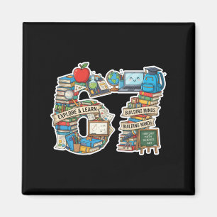 Funny 67 Six Seven Meme School Classroom Design Magnet