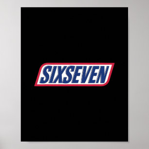 Funny 67 Six Seven Meme T-tee For Humor Lovers Poster