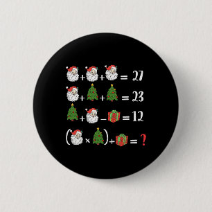 Funny 67 Six Seven Santa Tree Math Teacher Christm 6 Cm Round Badge
