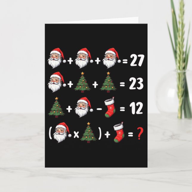 Funny 67 Six Seven Santa Tree Math Teacher Christm Card (Front)