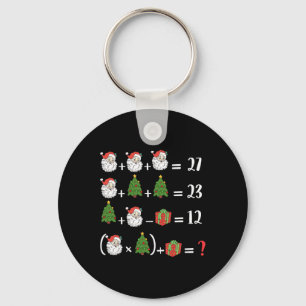 Funny 67 Six Seven Santa Tree Math Teacher Christm Key Ring