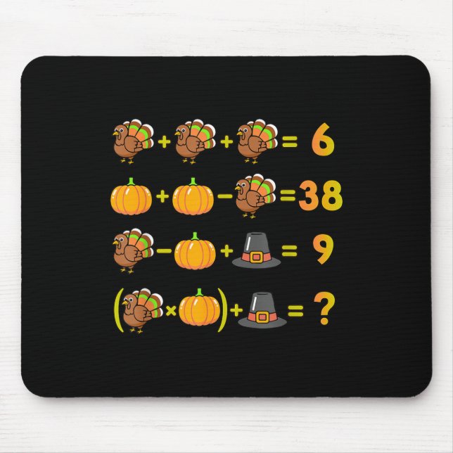 Funny 67 Six Seven Thanksgiving Math Logic Puzzle  Mouse Pad (Front)