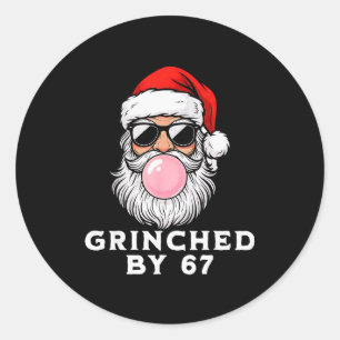 Funny 67 Six Seven Xmas Meme Brainrot 67 Ed By 67  Classic Round Sticker