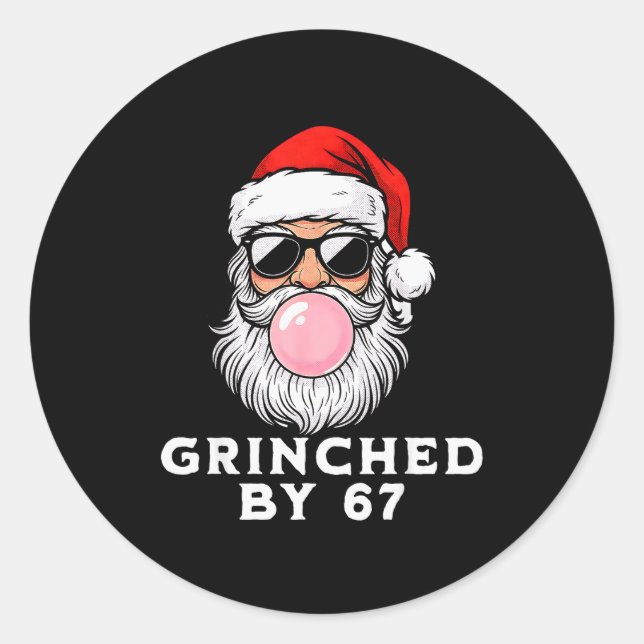 Funny 67 Six Seven Xmas Meme Brainrot 67 Ed By 67  Classic Round Sticker (Front)