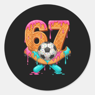 Funny 67 Soccer Drip Number 67 Soccer _1 Classic Round Sticker