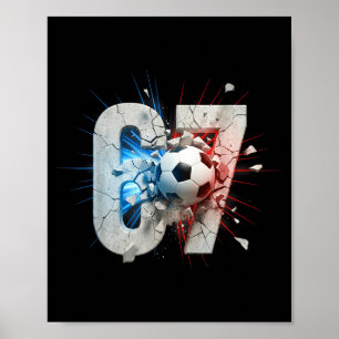 Funny 67 Soccer Drip Six Seven Meme 6 7 Boys Teens Poster