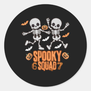 Funny 67 Spooky Squad 6 7 Numbers Six Seven Kids S Classic Round Sticker