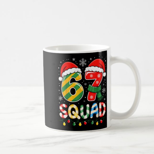 Funny 67 Squad Candy Cane Santa Hat Christmas Men  Coffee Mug (Right)