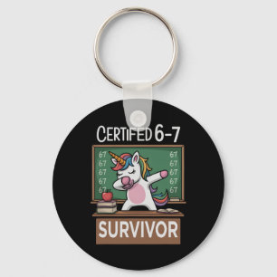 Funny 67 Survivor Six Seven Gen Alpha Z Slang Teac Key Ring