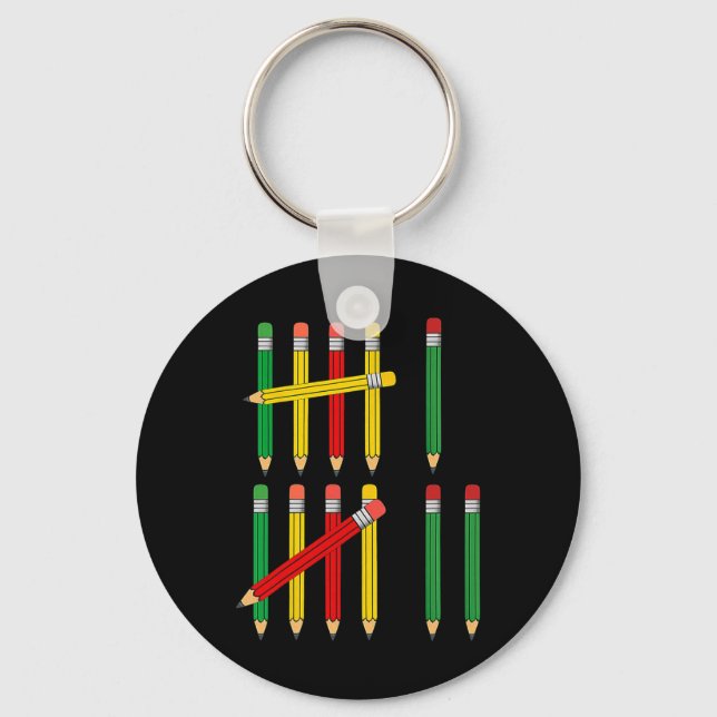 Funny 67 Tally Marks Math For Teachers Students Si Key Ring (Front)