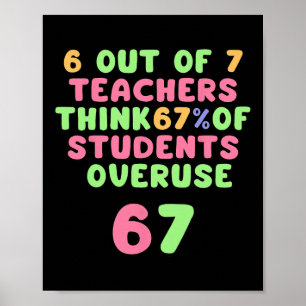 Funny 67 Teacher-funny Overuse 6and7 Poster