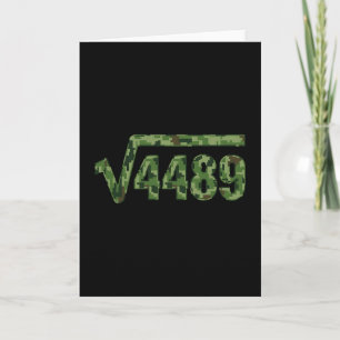 Funny 67 Trendy Square Root 4489 Camo Tee  Card