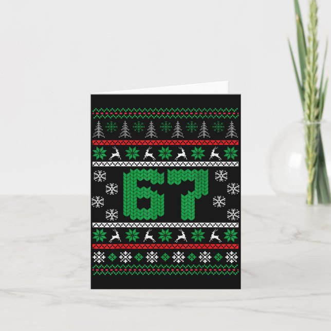 Funny 67 Ugly Christmas Sweater Six Seven Meme Mat Card (Front)