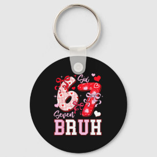 Funny 67 Valentines Bruh Six Seven Meme Heart 6 7  Key Ring