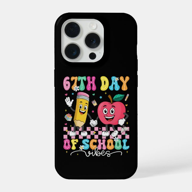 Funny 67th Day Of School Vibes Teacher Student iPhone Case (Back)