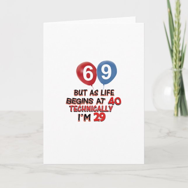 funny 69th birthday designs card (Front)