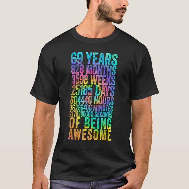Funny 69th Birthday Shirt Old Metre Funny 69 Year  (Front)
