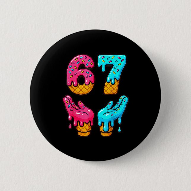 Funny 6 7 67 Six Seven Meme  Cm Round Badge (Front)