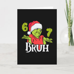 Funny 6 7 Bruh Merry Christmas Santa 67 Meme Men W Card
